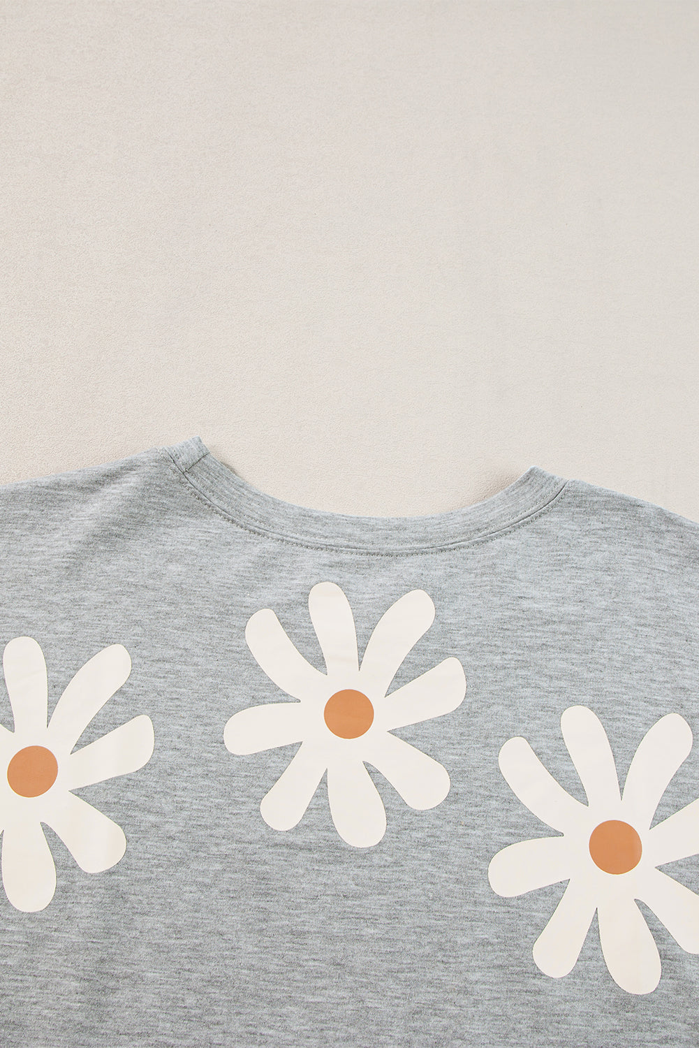 Daisy Flower Printed Casual T Shirt | Gray