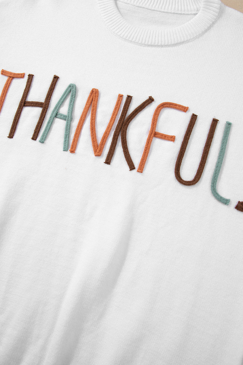 Thankful Ivory Embroidered Sweater | White