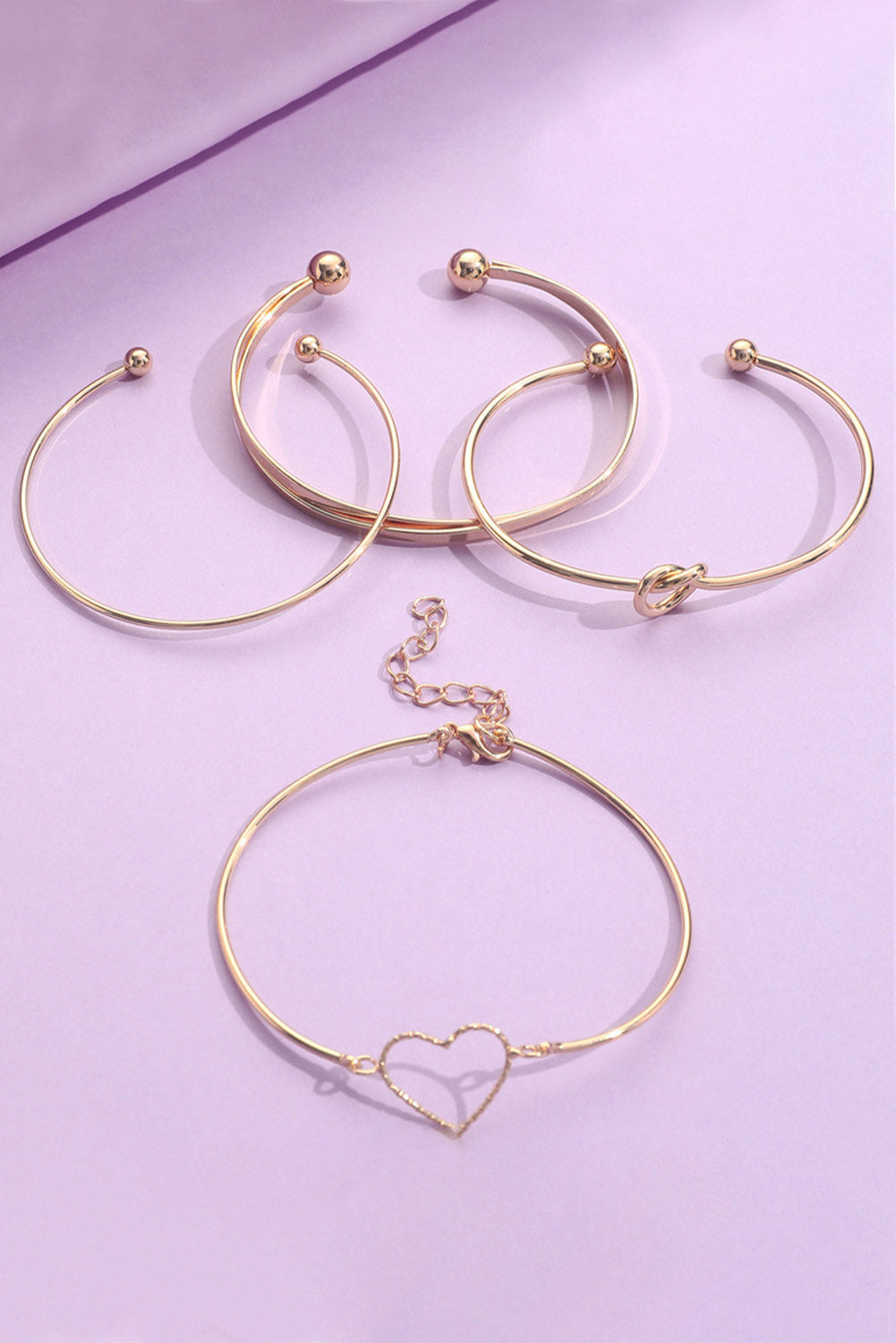 Love Geometric Cross Plated Bracelet 4-Piece Set | Gold