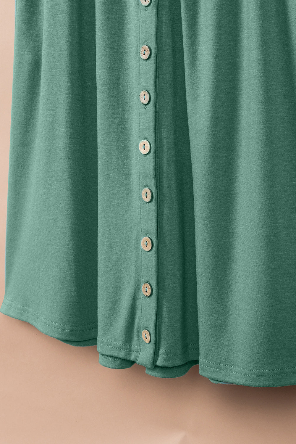 Buttons Sleeveless High Waist Mini Dress | Green