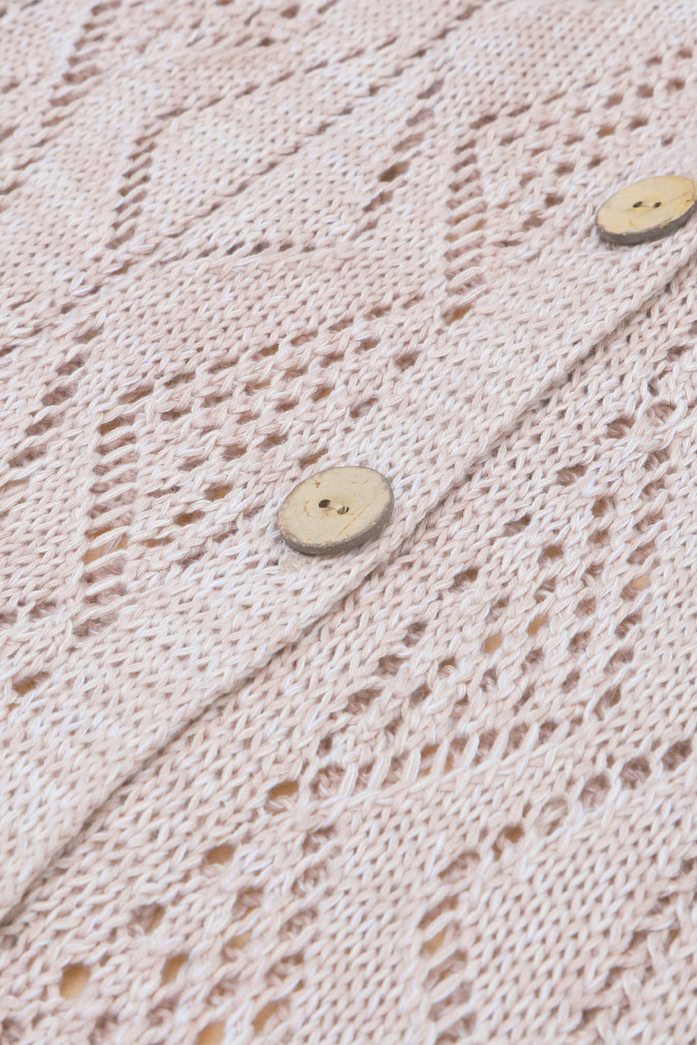 Hollow-Out Openwork Knit Cardigan | Khaki