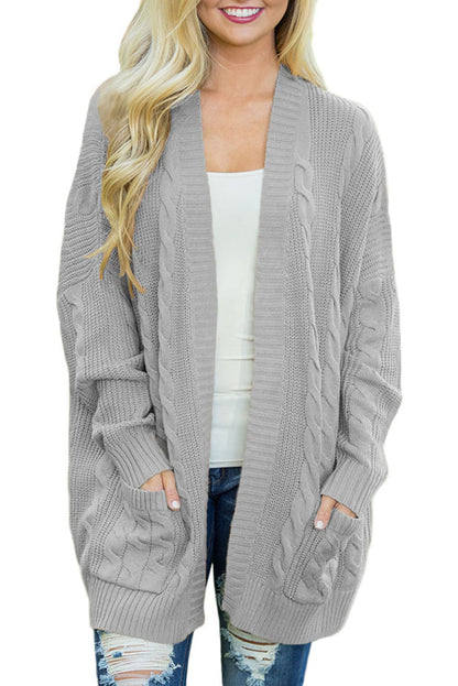 Knit Texture Long Cardigan | Gray