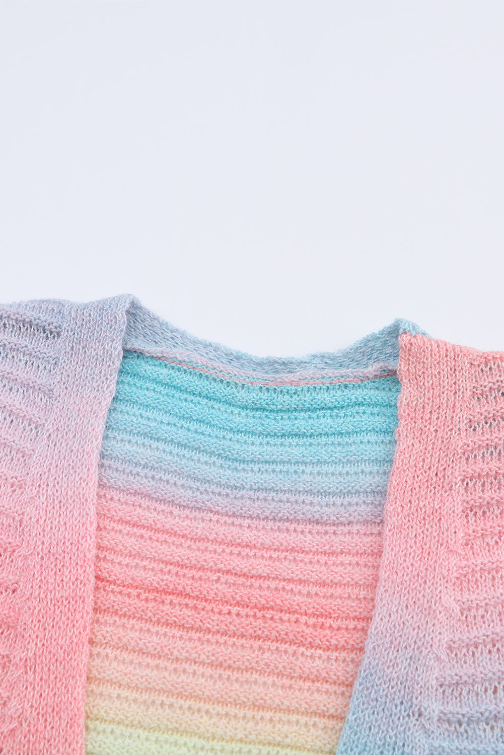 Gradient Knit Open Cardigan With Pockets | Green