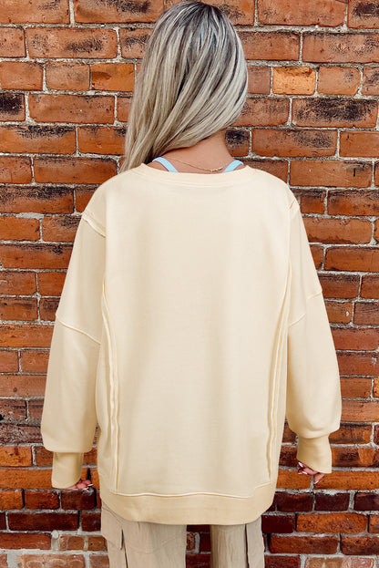 Love Patch Graphic Oversized Sweatshirt | Apricot