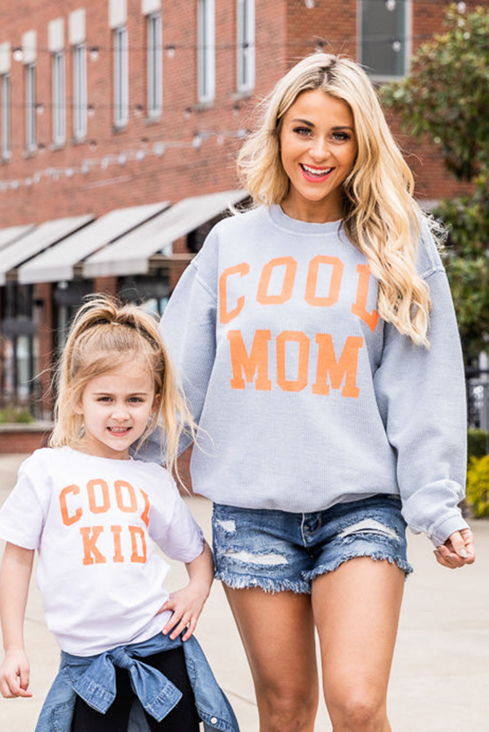 Cool Mom Graphic Print Cording Sweatshirt | Gray