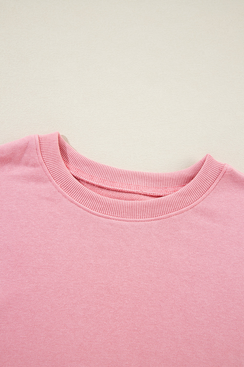 Solid Classic Crewneck Pullover Sweatshirt | Pink