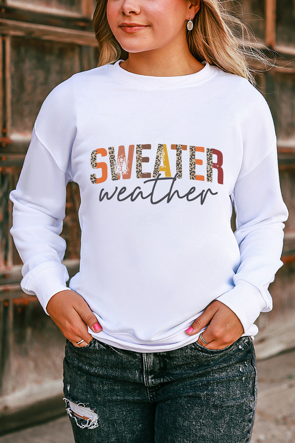 Sweater Weather Vibrant Monogram Sweatshirt | White