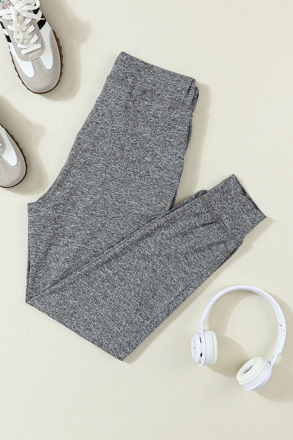 Drawstring Waist Pocketed Joggers | Gray