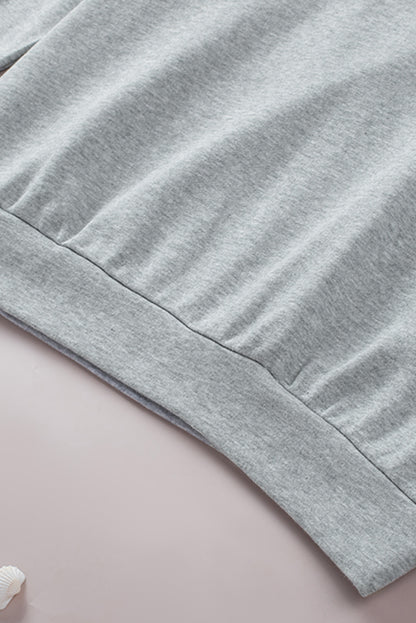 Zip Front Colourblock Pullover Hoodie | Gray