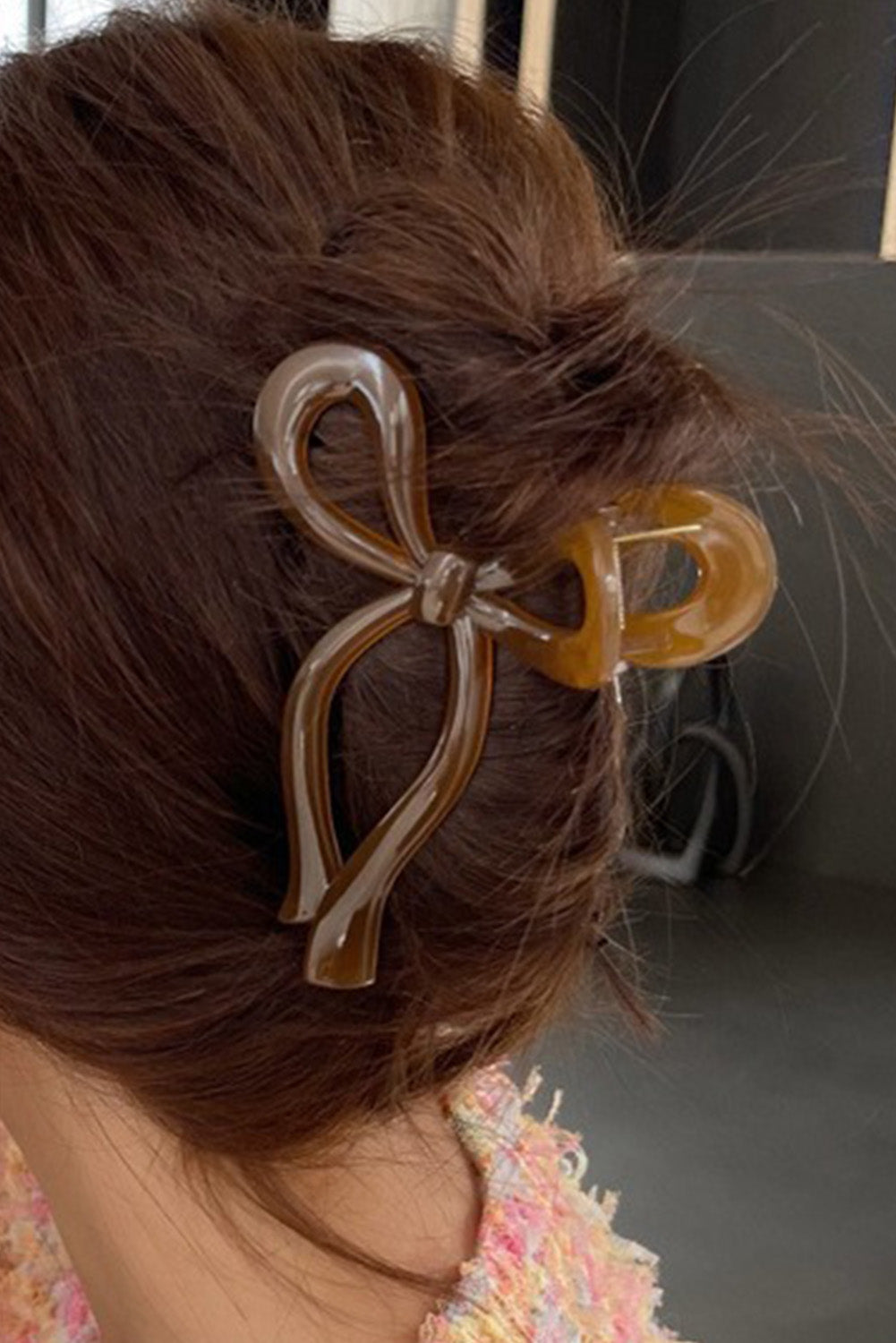 Long Tail Bow Knot Shape Claw Clip | Coffee