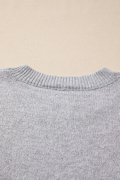 Star Pattern Drop Shoulder Sweater | Gray