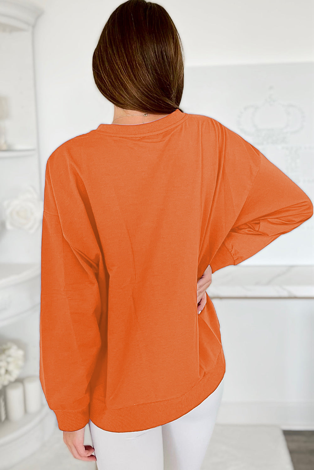 Tinsel Game Day Drop Shoulder Graphic Sweatshirt | Russet Orange