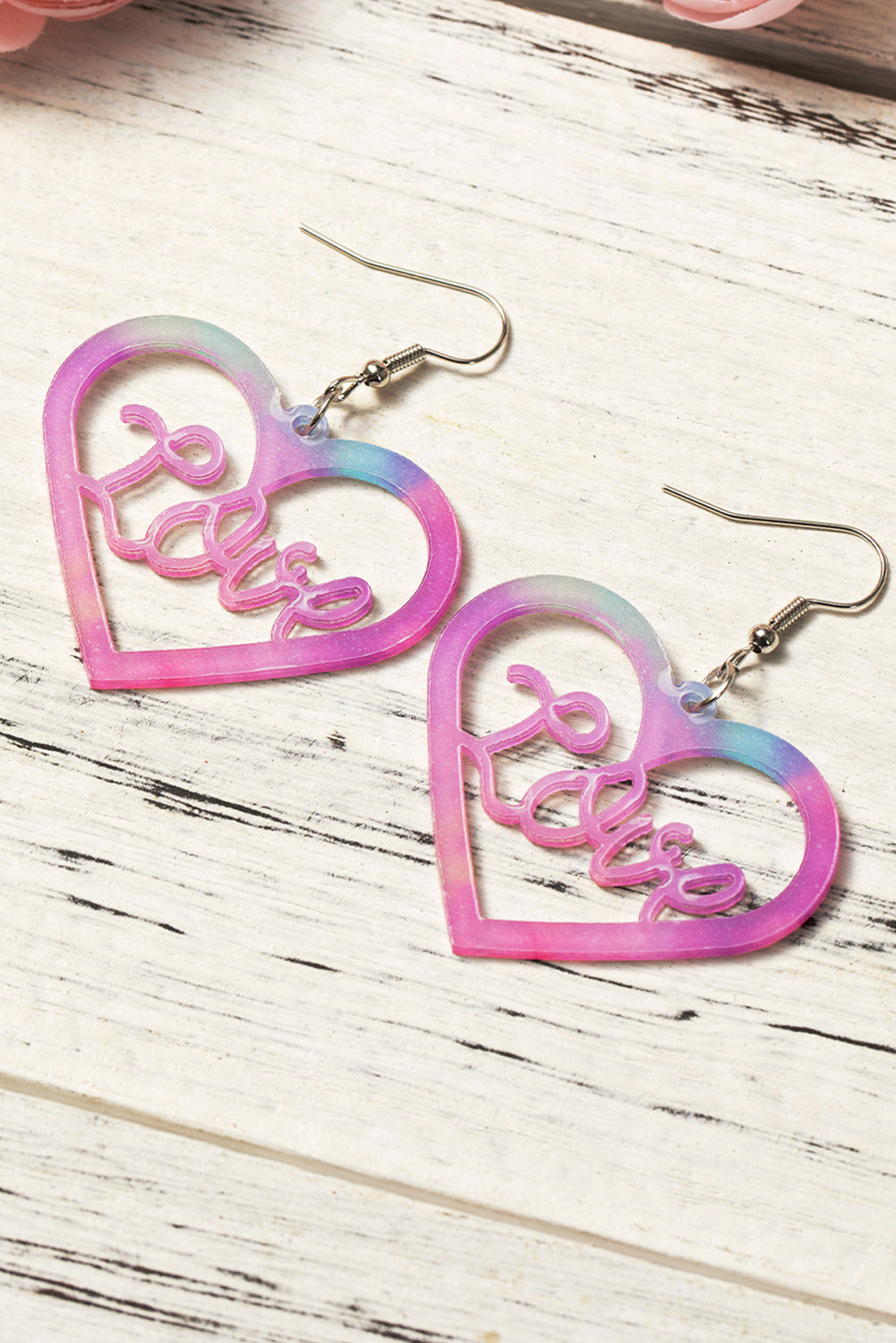 Love Hollowed Heart Valentines Fashion Earrings | Pink