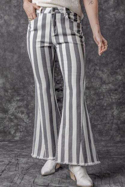 Star Embellished Western Flare Jeans | Stripe