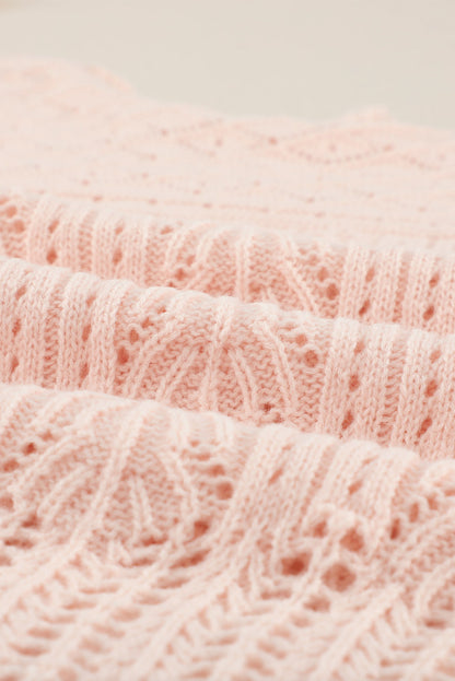 Solid Drop Shoulder Knit Sweater | Pink