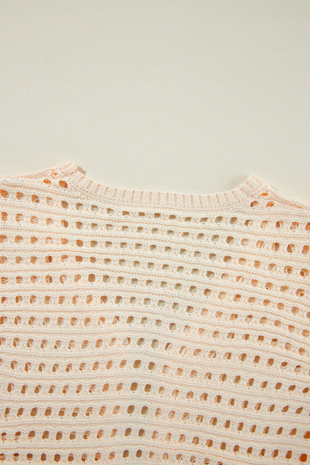 Solid Colour Open Knit Duster Cardigan | Apricot