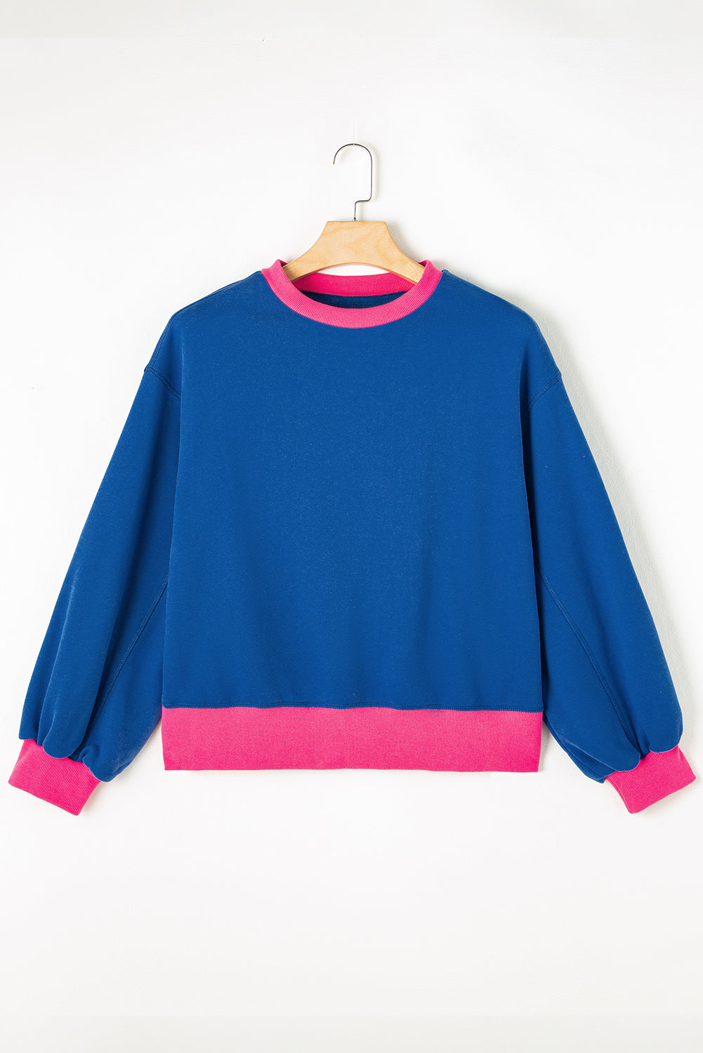 Colourblock Bubble Sleeve Sweatshirt | Blue