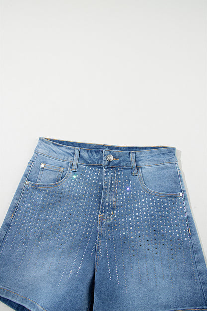 Rhinestone Embellished Denim Shorts | Ashleigh Blue