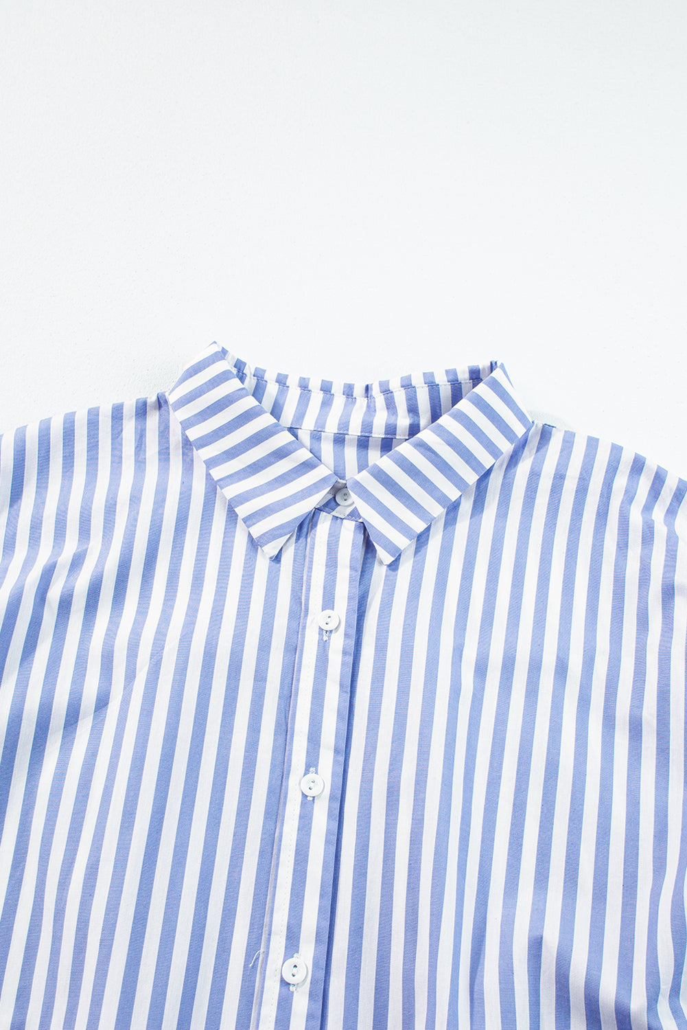 Dolman Sleeve Oversize Shirt | Sky Blue Stripe