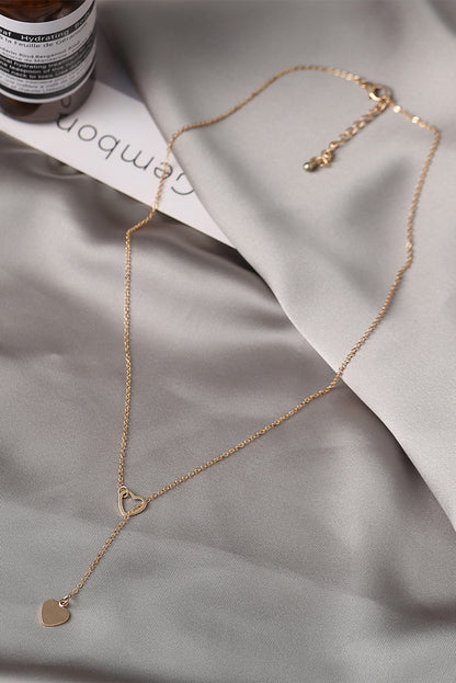 Heart Shape Hollow Lariat Necklace | Gold