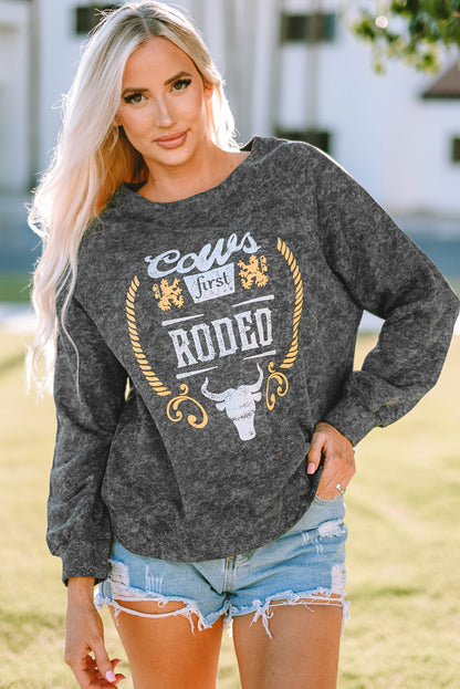 Coors Banquet Rodeo Graphic Mineral Washed Sweatshirt | Gray