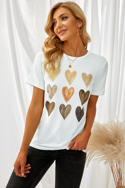 Be Kind Heart Shape Print Graphic Tee | White