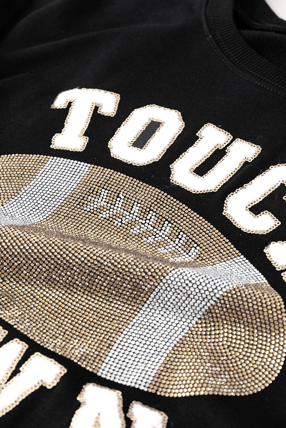 Touch Down Football Graphic Pullover Sweatshirt | Black