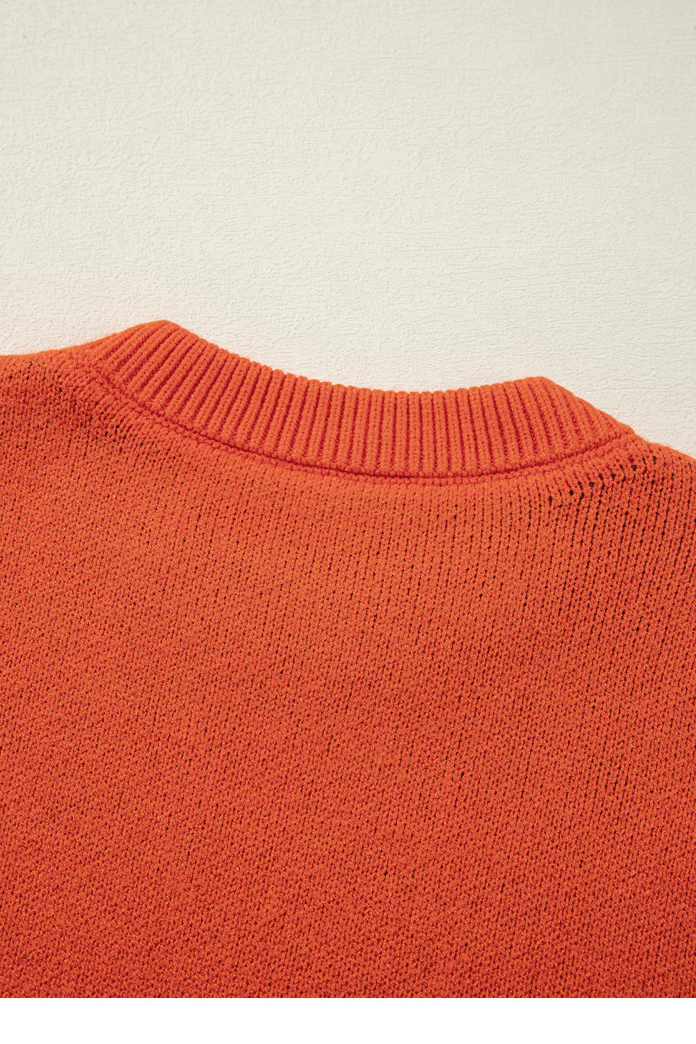 Halloween Pumpkin Face Pattern Drop Shoulder Sweater | Orange