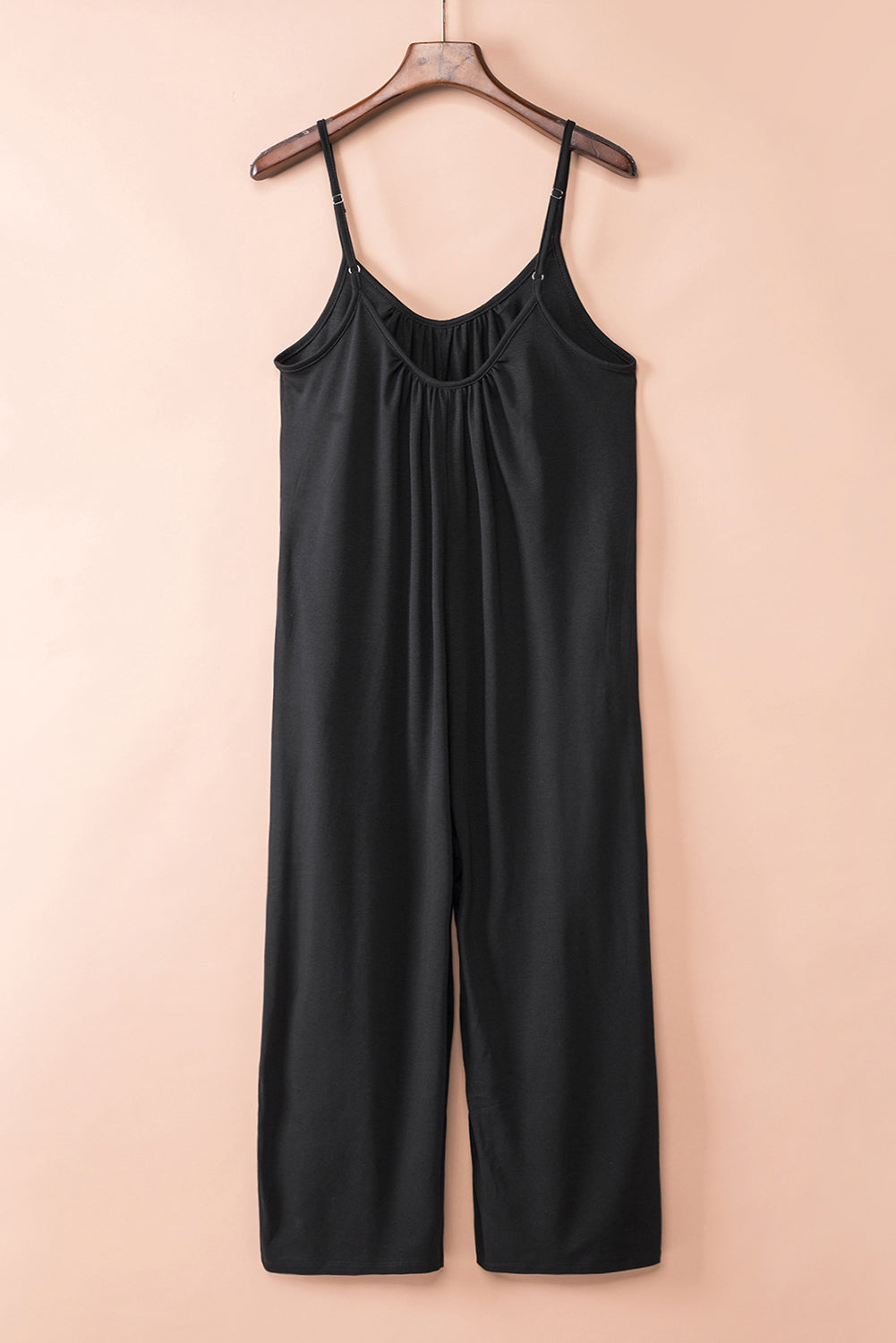 Spaghetti Straps Wide Leg Pocketed Jumpsuits | Black