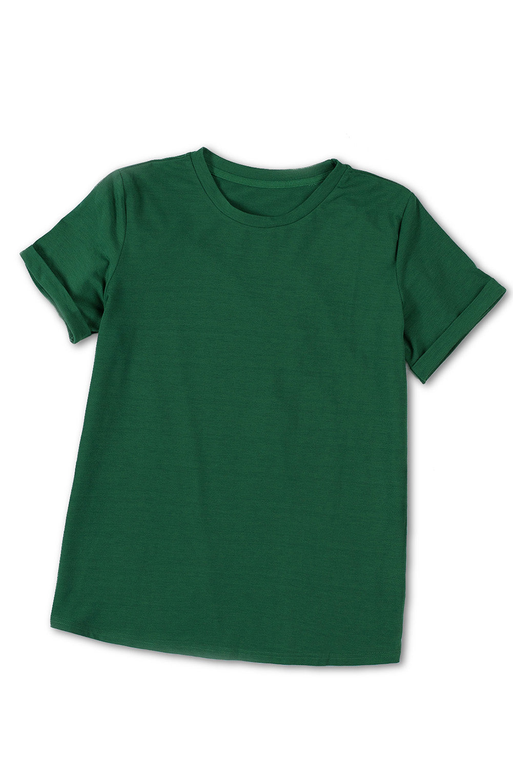 Solid Colour Crew Neck Tee | Green