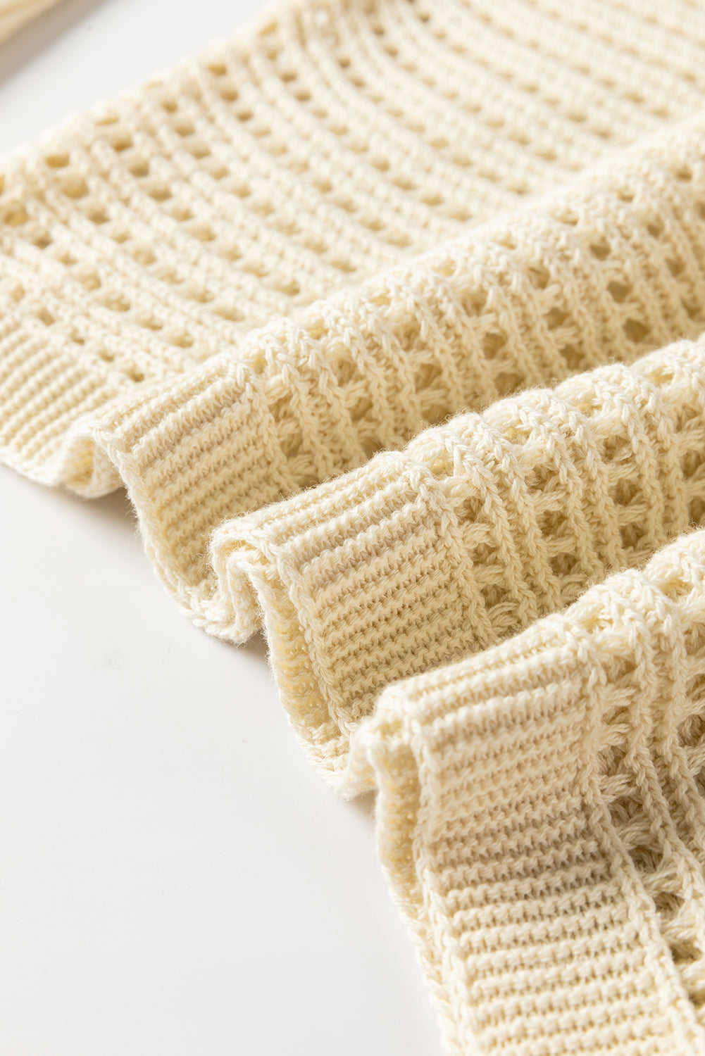 Open Knit Bracelet Sleeve Sweater | Apricot