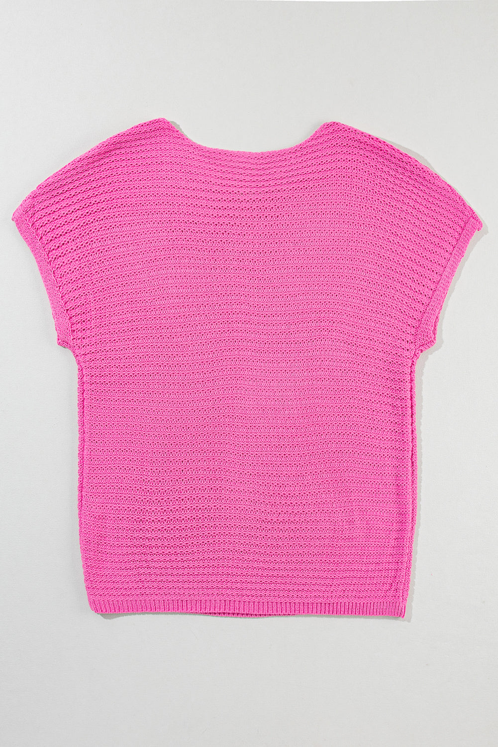 Solid Loose Knit Short Dolman Sleeve Sweater | Pink