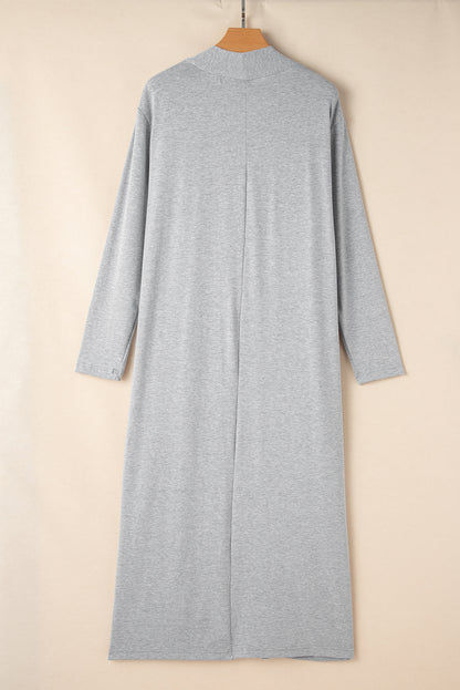 Split Long Cardigan And Skinny Pants Lounge Set | Light Grey