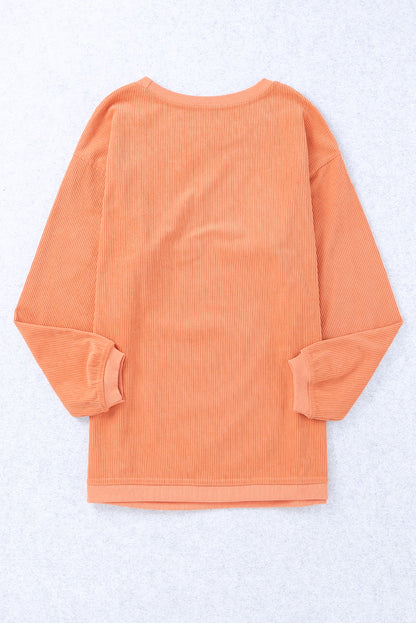 Corded Spicy Girl Graphic Sweatshirt | Orange