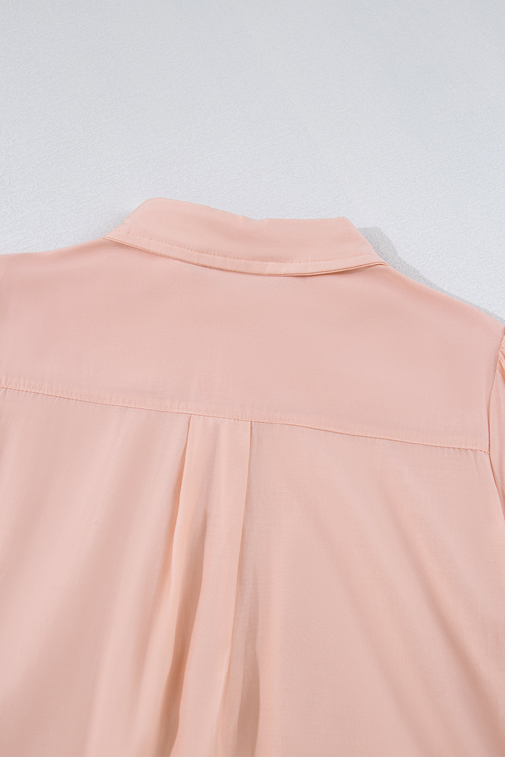 Solid Colour Flounce Hem Buttoned Turn Down Collar Dress | Delicacy