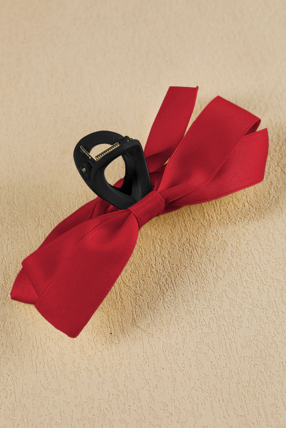 Bow Decor Large Hair Claw Clip | Fiery Red