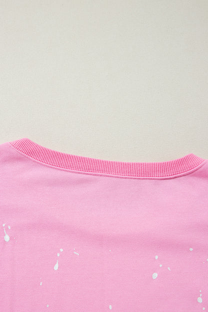 Splash Spots Exposed Seam Baggy Sweatshirt | Bonbon