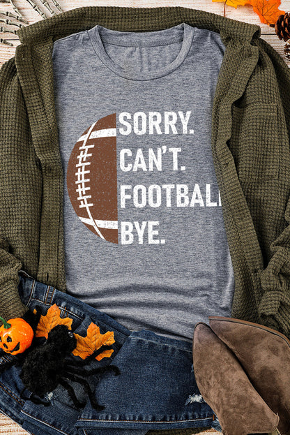 American Rugby Football Graphic Casual T Shirt | Gray