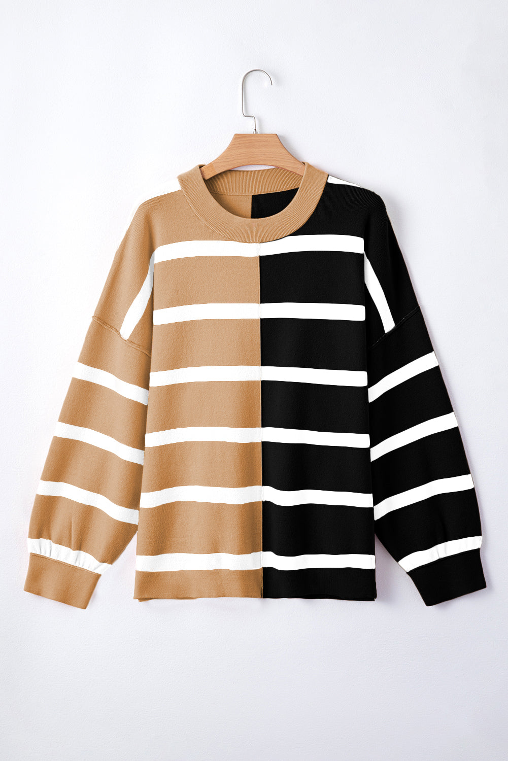 Colourblock Oversized Sweater | Light French Beige