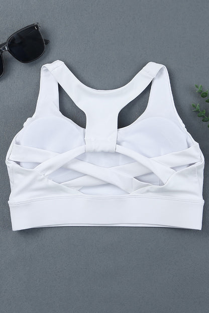 Athletic Push Up Sports Bra | White