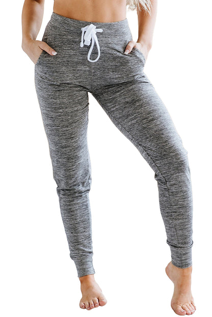 Drawstring Waist Pocketed Joggers | Gray