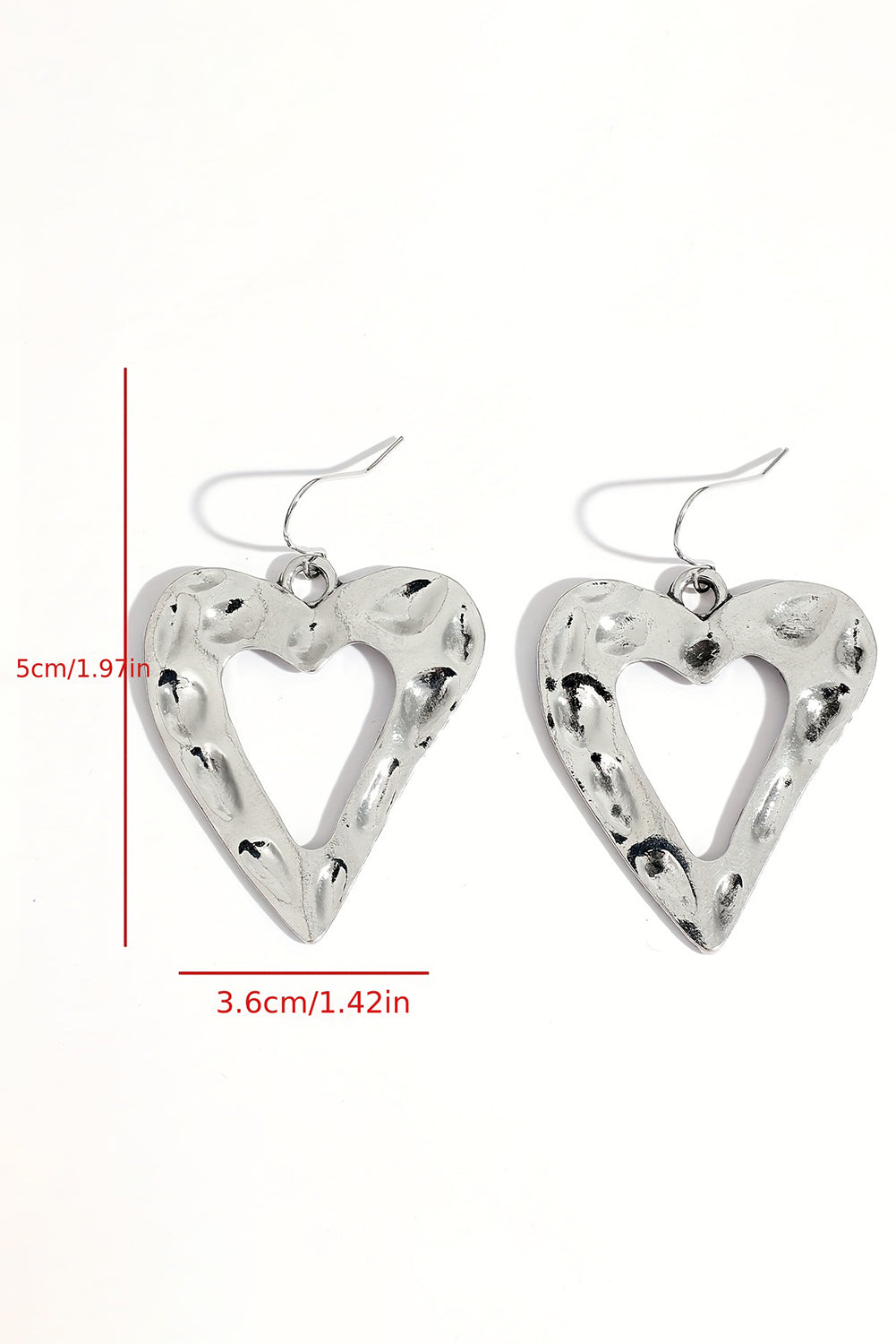 Valentine Hollowed Heart Shape Earrings | White