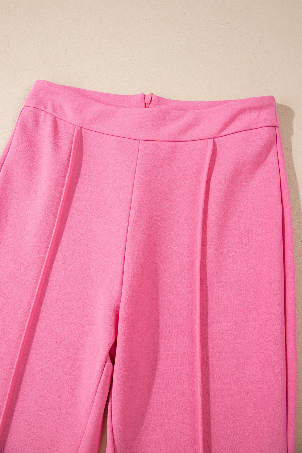 High Waist Central Seam Flared Pants | Sachet Pink