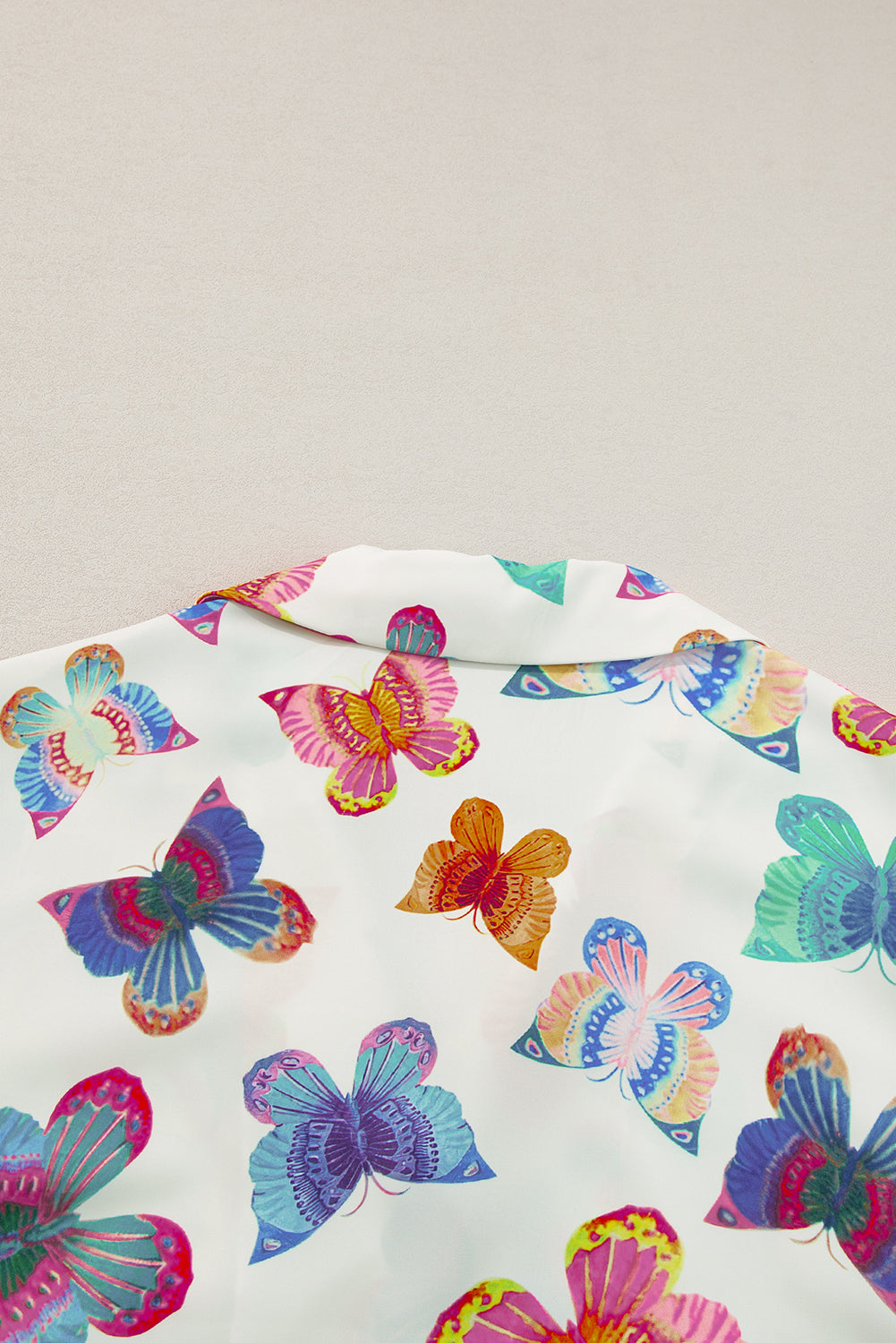 Butterfly Pattern Short Sleeve Shirt Pajamas Set | Multicolour