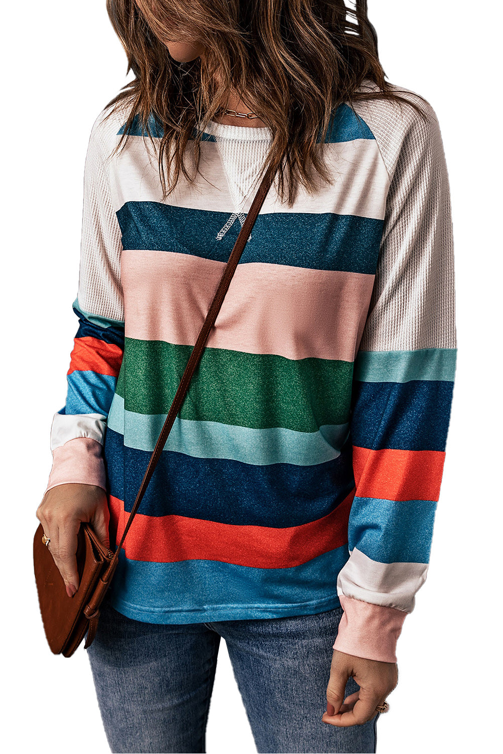 d Colour Block Long Sleeve Top | Stripe