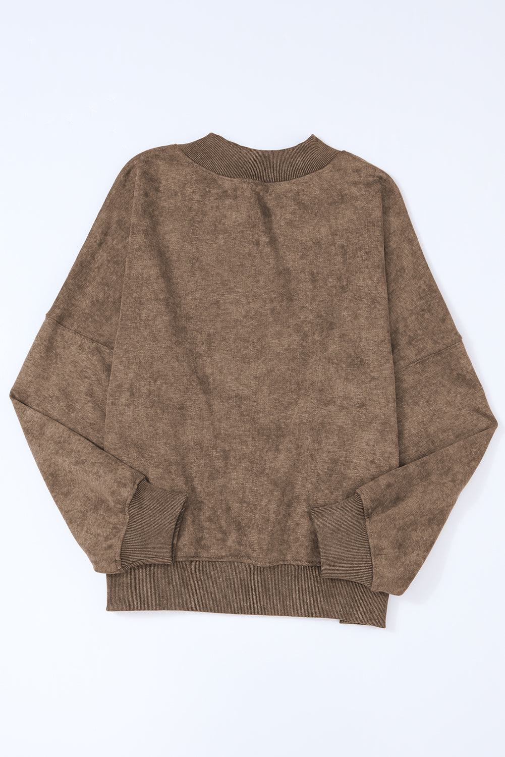 Drop Shoulder Crew Neck Pullover Sweatshirt | Brown