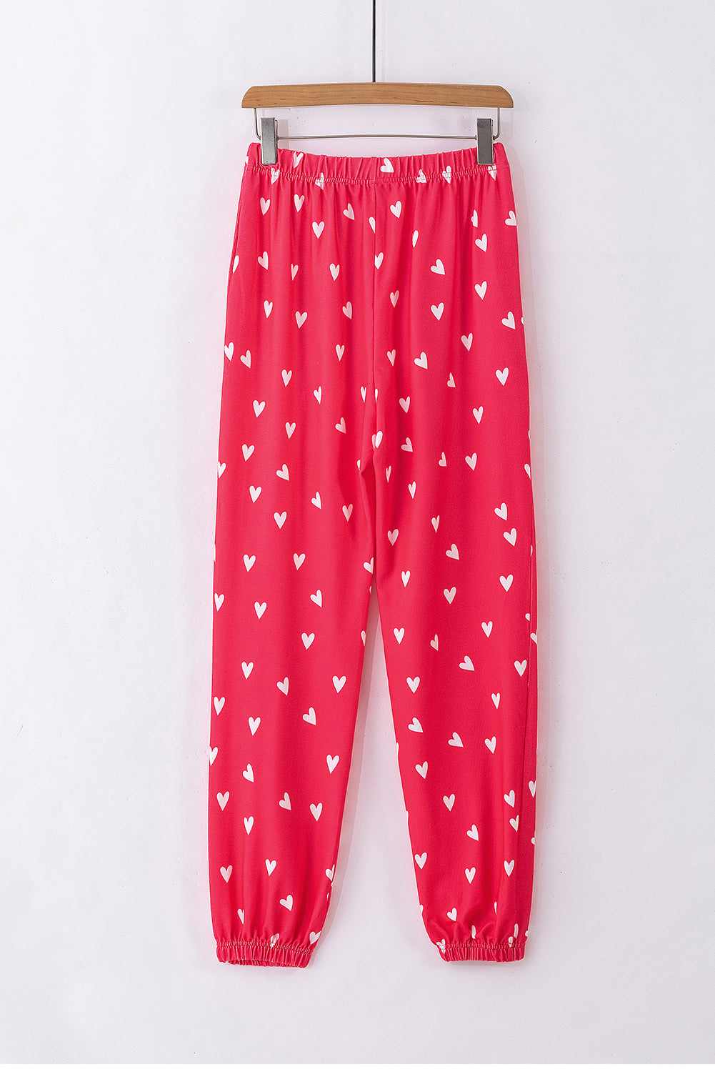 Valentines Heart Print Pants Set | Fiery Red