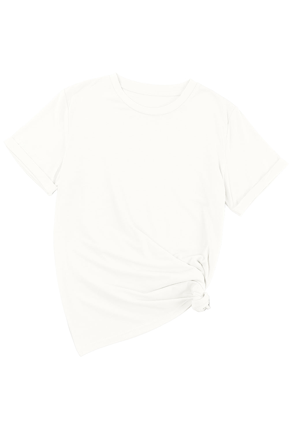 Casual Plain Crew Neck Tee | White