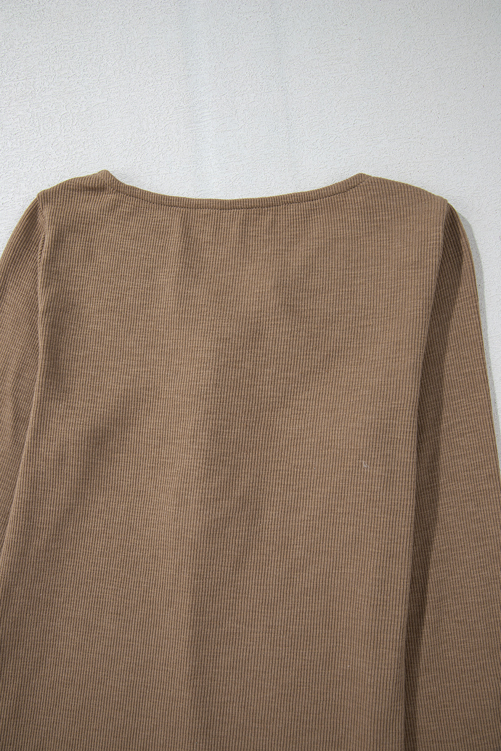 Anglaise Broider Ribbed Long Sleeve Top | Chestnut