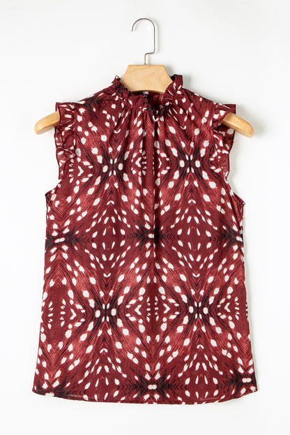 All Over Print Flutter Tank Top | Brown